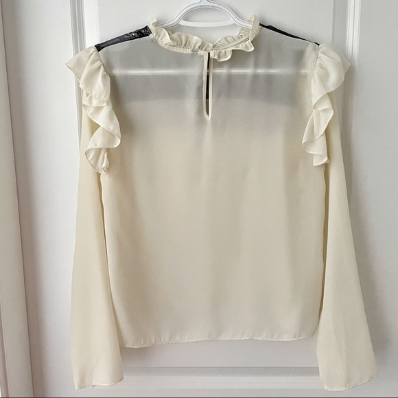 SOLD 2/$20 Women Long sleeve blouse with lace accent - Picture 5 of 5